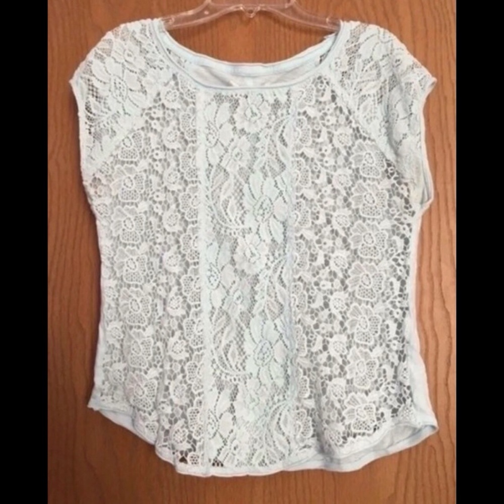 Abercrombie & Fitch Light Blue Lace Shirt